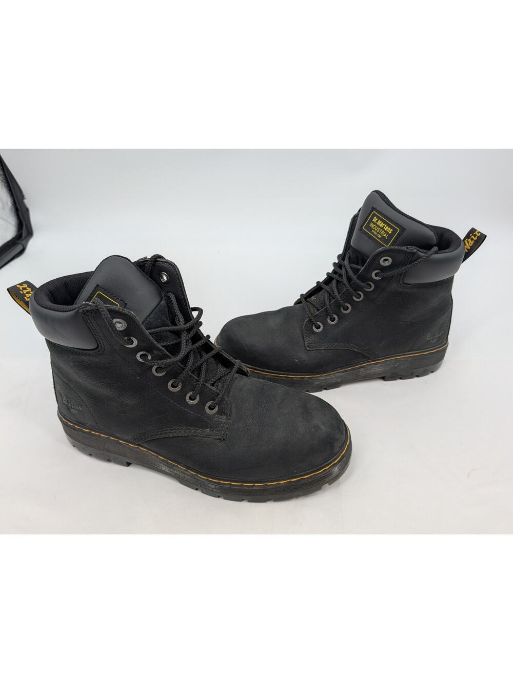 Dr Martens Industrial Steel Toe Slip Resistant Black Work Boot Men's 12 Rugged